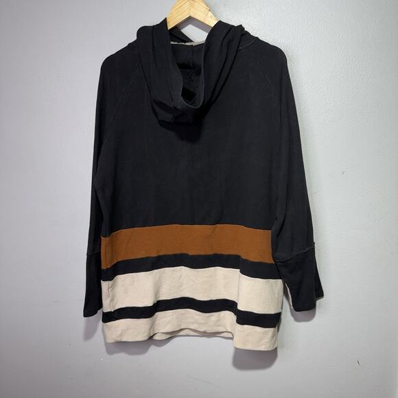 Ampersand Avenue Triple Stretch Hoodie XXXL Black Tan Rust Colorblock Pullover - Picture 2 of 7